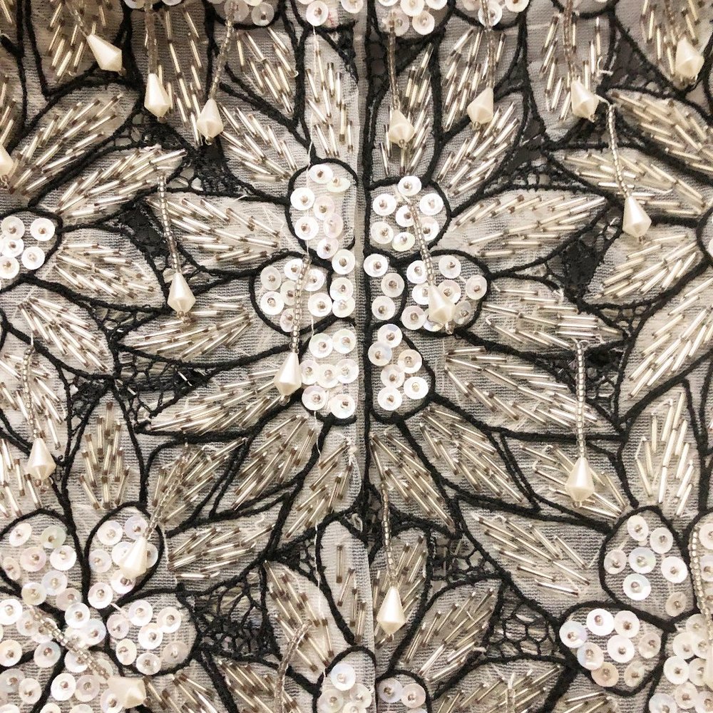 Stunning Vintage Art Deco Hand Beaded Floral Top - Picture 4 of 7